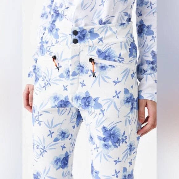 Bogner Pants - BOGNER FIRE + ICE X LOVE SHACK FANCY Women's Ireen  Blue Floral Ski Pants 8 NWT